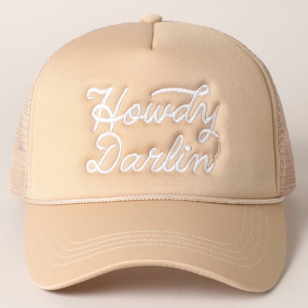 Howdy Darlin' Embroidered Mesh Back Trucker Cap